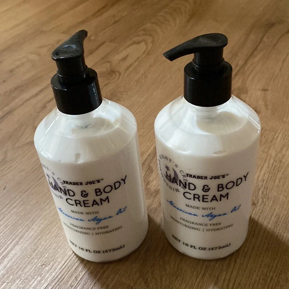 Trader Joe's 2 Hand & Body Cream with Moroccan Argan Oil NEW